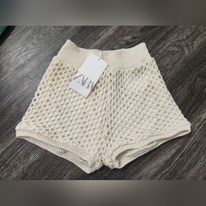 Zara crochet shorts size S NWT
